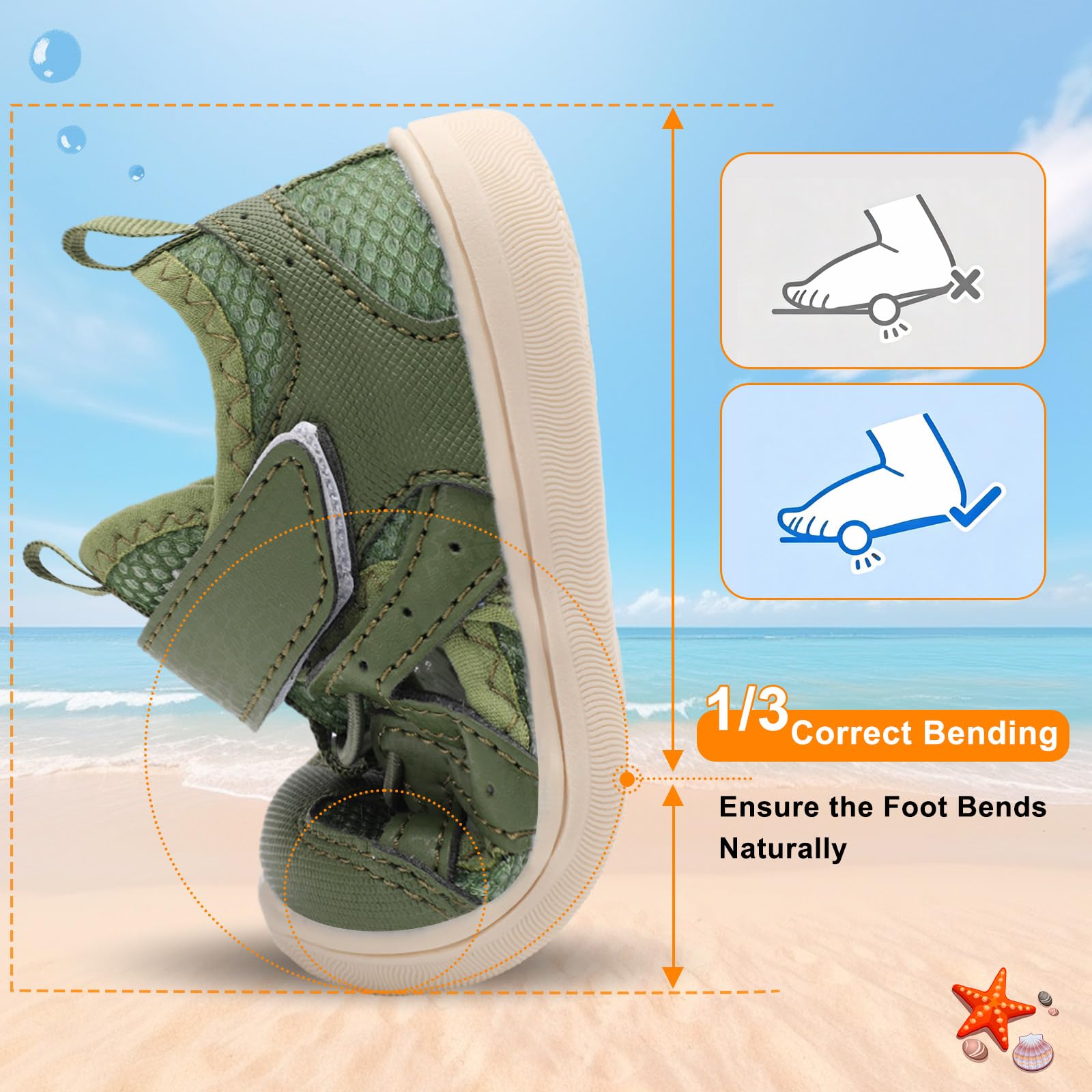 BARERUN Toddler Sandals Barefoot Kids Water Shoes Wide Boys Girls Summer Non-Slip Beach Swim Pool Hiking Sport Auqa Sandals Breathable Indoor Outdoor Walking Shoes — view 5