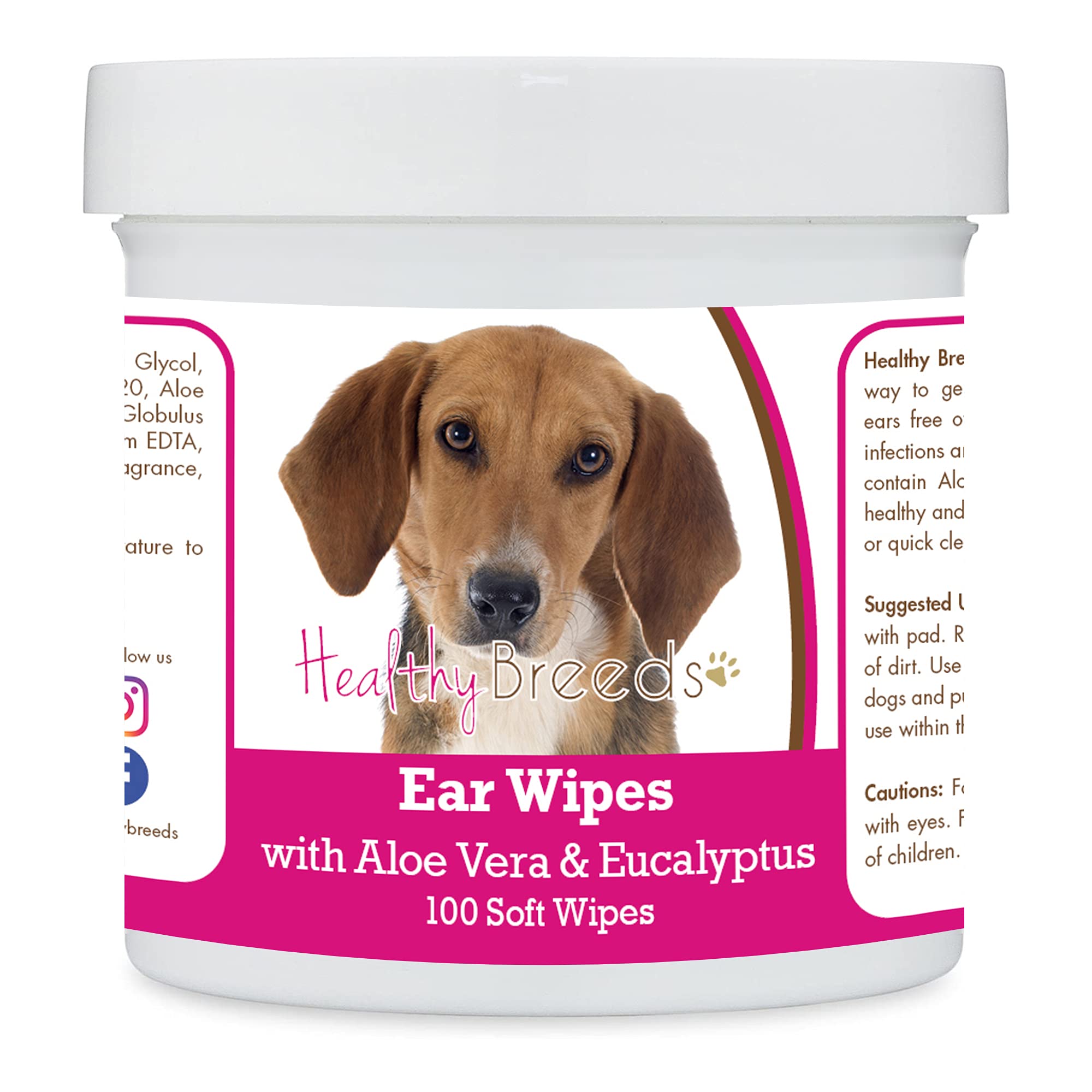 Healthy Breeds Harrier Ear Cleaning Wipes with Aloe &amp; Eucalyptus for Dogs 100 Count
