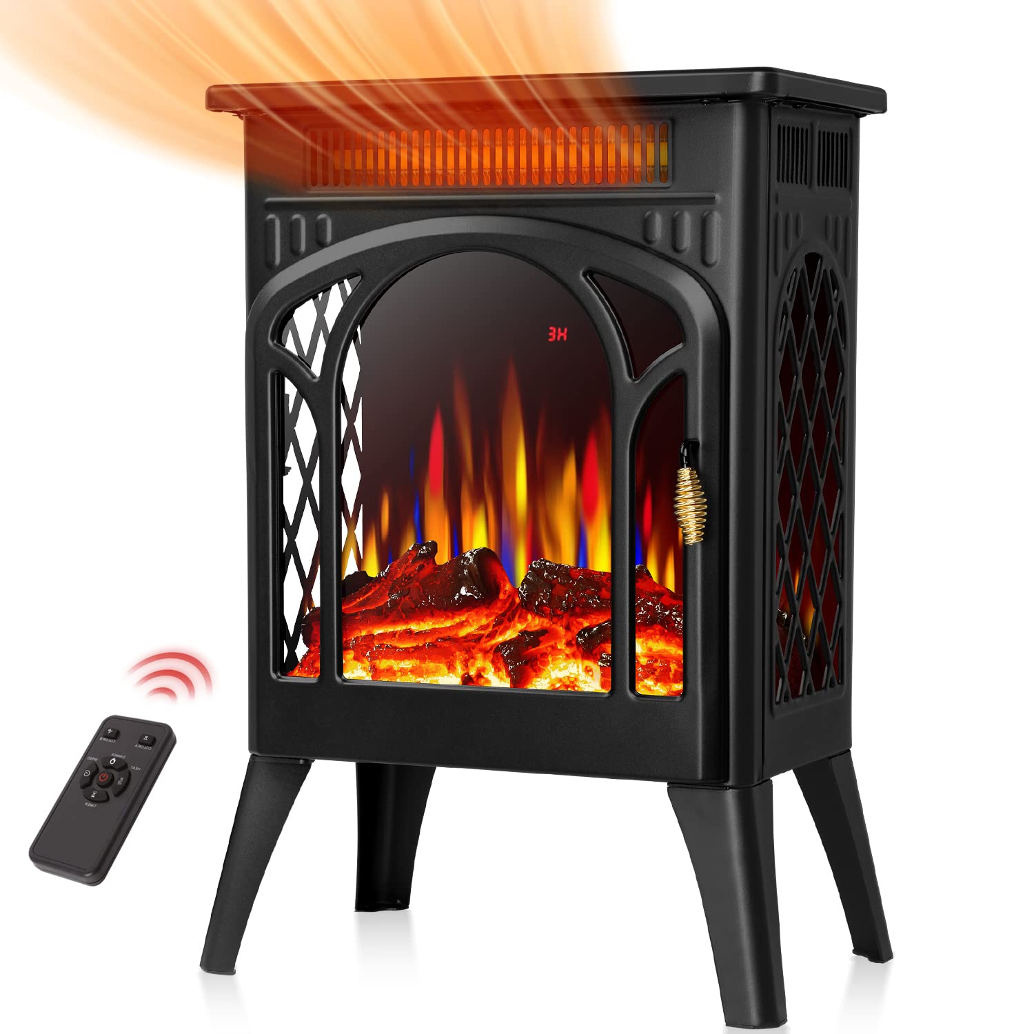 Amazon.com: R.W.FLAME Electric Fireplace Heater 17 with Remote Control,  Cathedral Stylish, Different Flame Effects and Log Set Colors, Adjustable  Brightness and Heating Mode, Overheating Safe Design : Home u0026 Kitchen