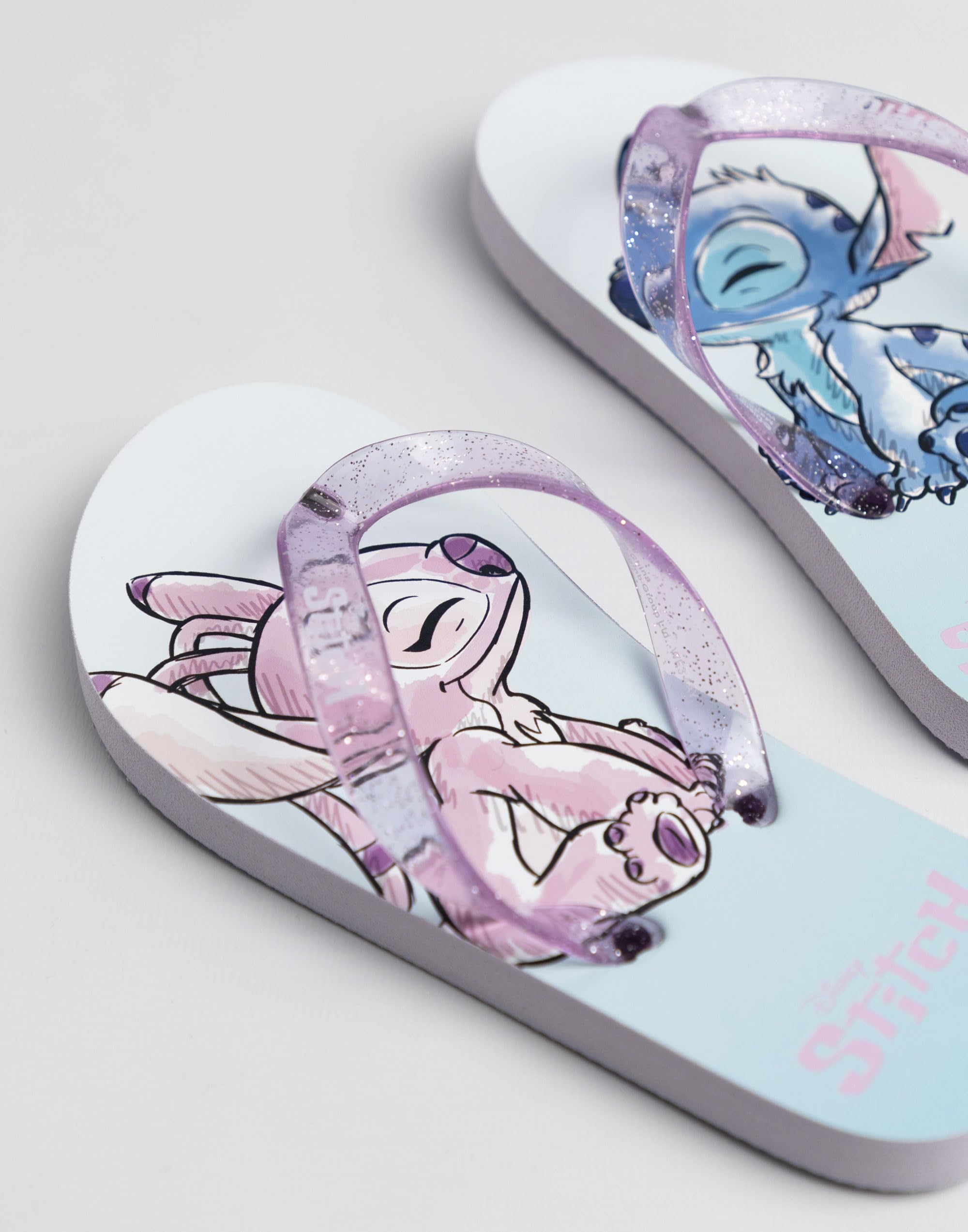 Disney Sandales Lilo & Stitch multicolores pour filles | Lot de 2 tongs avec motif Stitch et semelle tie-dye | Chaussures de plage pour enfants