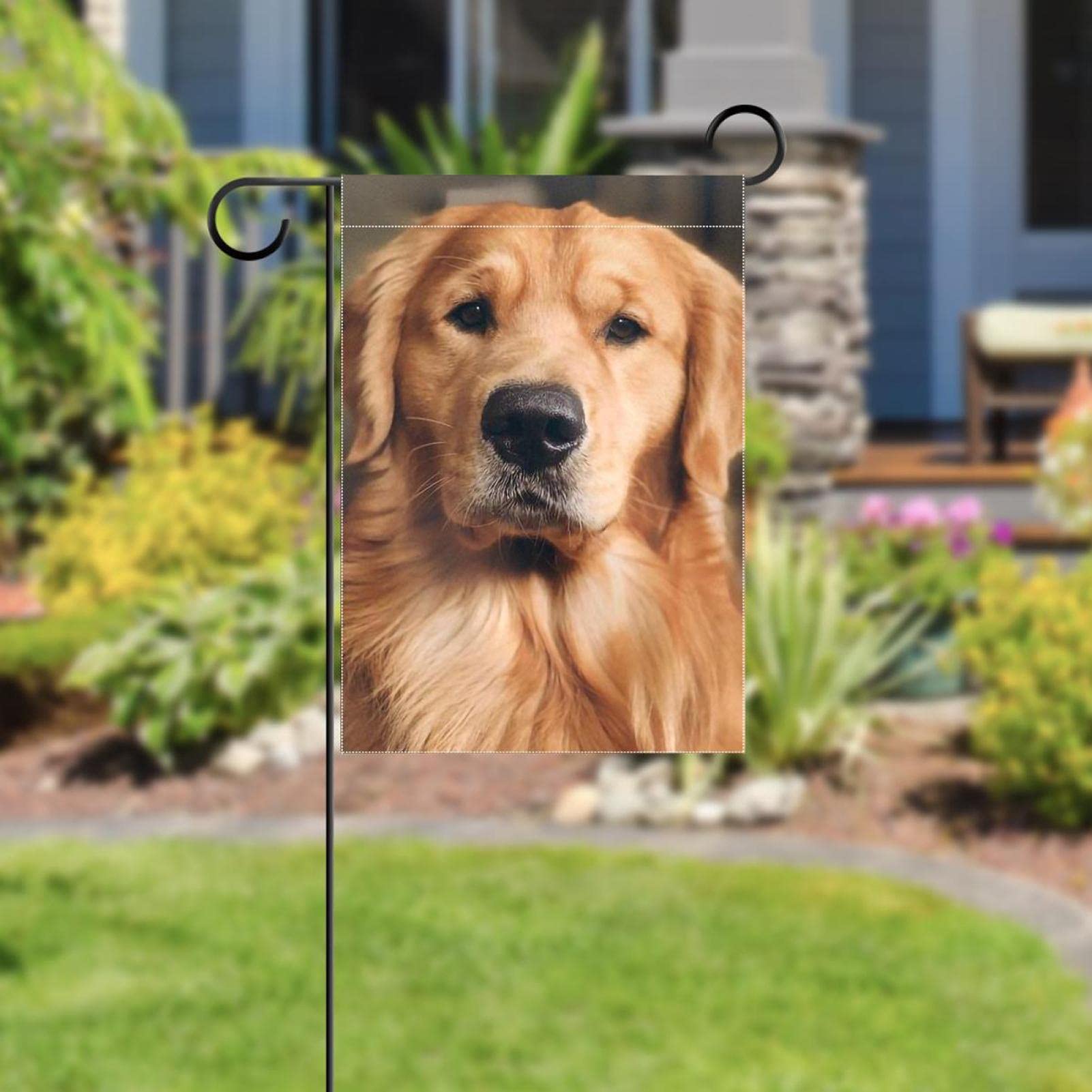 Drapeau De Jardin Double Face Avec Motif Mandala Tribal Et Feuilles De