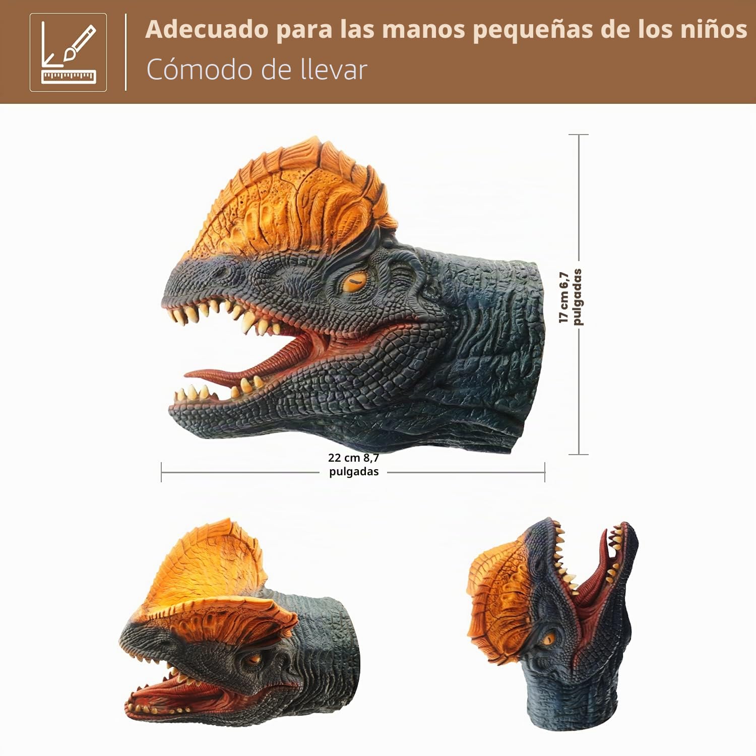 Dinosaurio Marionetas de mano Dino Juguetes de látex Raptor realista Marioneta de cabeza de animal suave juego de juguete de goma T rex Marionetas Tyrannosaurus Dilophosaurus Triceratops Paquete de 3…