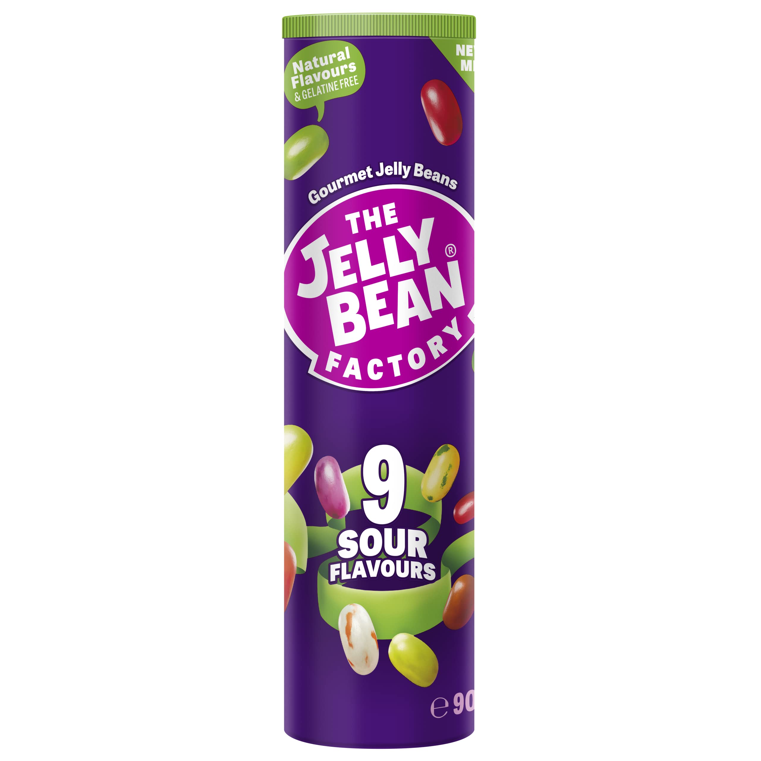 Jelly Bean Factory Sour Tube | 9 Sour Mix | Gluten and Gelatine free | Impulse candy (1 x 90g)