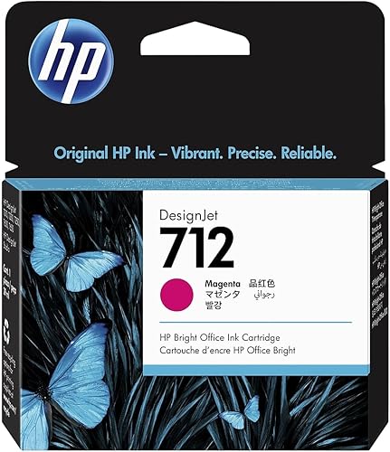 HP 712 - Cartucho de tinta magenta (1.0 fl oz, 3ED68A) para impresoras DesignJet T650, T630, T230, T210 y Studio Plotter