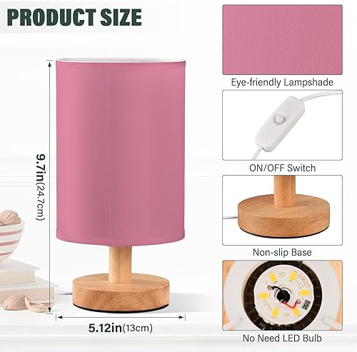 Miniatura 3 de GuoChe Night Light End Table Lamp for Small Spaces Pale Violet Red Lamps for Small Spaces Office para lampara de mesa