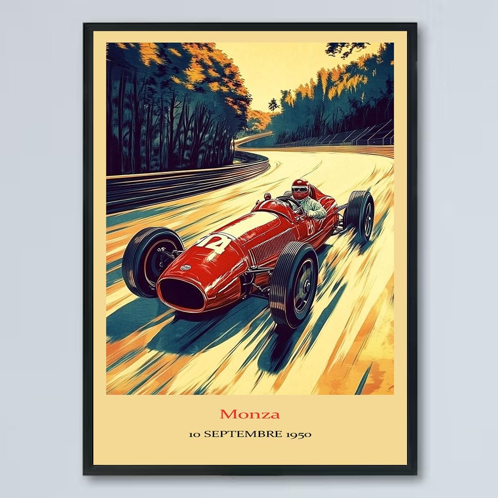 Vintage F1 Racing Monza 10 SEPTEMBRE 1950 Poster, Race Car Print, Vintage Car Racing Poster, Race Fan Gift, Executive Office Decor, F1 Gift Idea arccIi