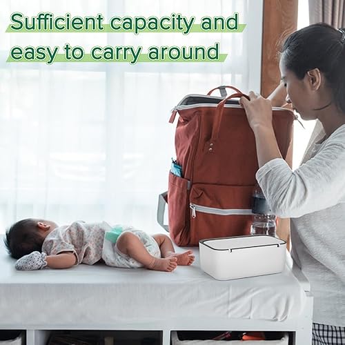 Miniatura 8 de Paquete de 2 dispensadores de toallitas para bebé, estuche para toallitas para toallitas para bebés, mantiene las toallitas frescas, antideslizante,