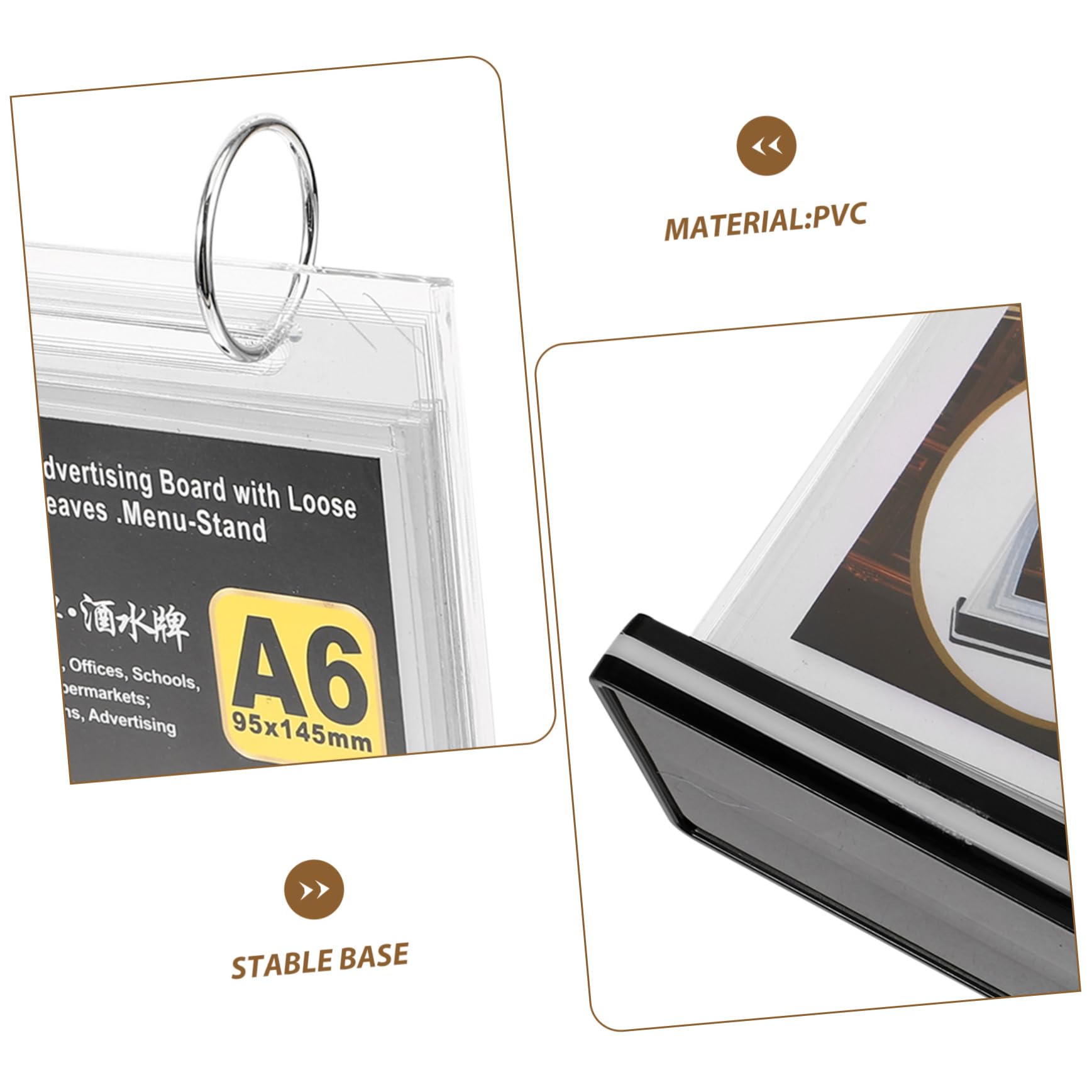 10piezas Soporte De Menú Transparente De Pvc Base Para Restaurantes Exhibidor De Carteles De Mesa Para Menús y