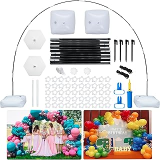 Reusable Balloon Arch Stand with Base, Adjustable Balloon Arch Kit 10FT Wide & 9FT Tall Balloon Arch Frame for Graduation Wedding Birthday Baby Shower Party Supplies Halloween Decoraitons