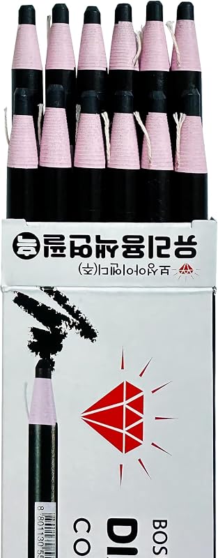 Dermatograph Grease Pencils Set of 12, Peel-Off China Markers, Black | Creates Clear Marks on Glass, Metal, Wood, Plastic and Other Surfaces for Workshops, Crafts and General Projects