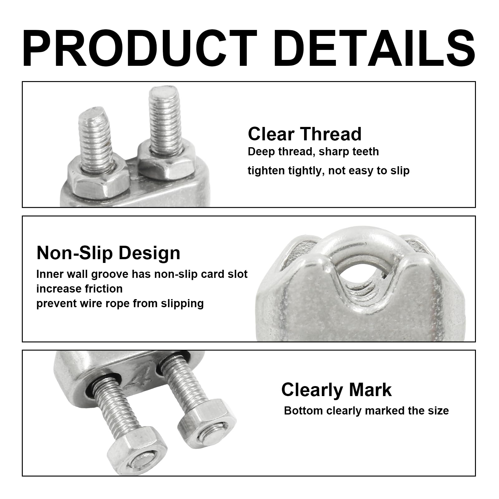 Buy Wire Rope Accessory Set M3 Stainless Steel Thimble Wire Rope Cable Clip Clamp Aluminum Crimping Loop Sleeve Wire Rope Fittings1 0163977001719044220.jpg