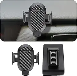 Suporte de telefone para carro compatível com acessórios Honda Fit 2021-2024, compatível com capas grossas, suporte de celular para telefones de 4,7 a 7 polegadas, rotação de 360 graus, fácil