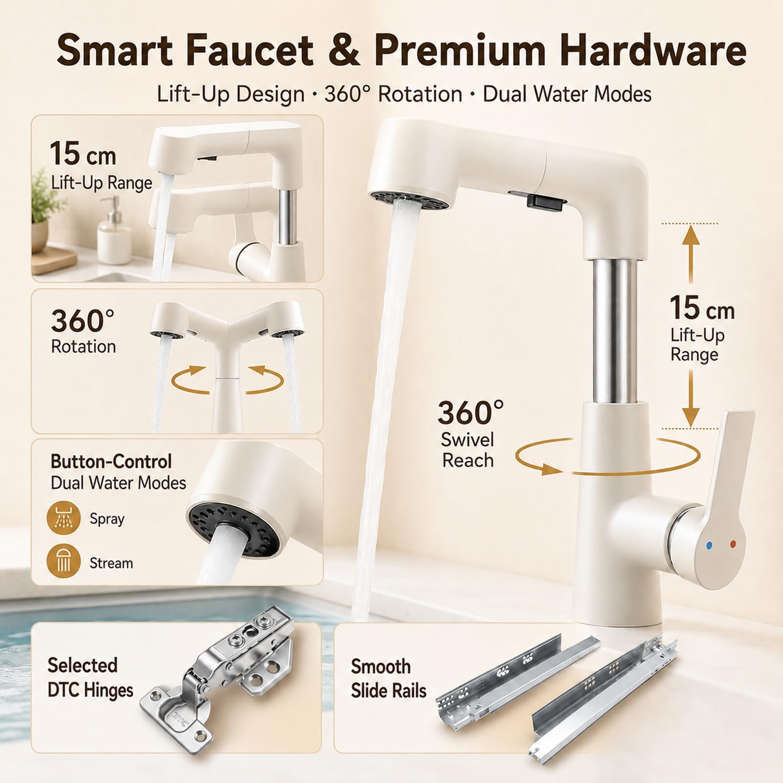 Mobile Bagno con Lavabo, Mobile Bagno Sospeso con Specchio Contenitore, Doppio Lavabo, Rubinetti Regolabili, Cassetti per Bagno Casa e Suite