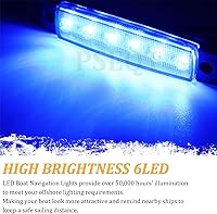 Vista 2 de PSEQT Luces LED de navegación para barco, interior marino, tira de luz de cortesía, cubierta de popa, iluminación de cabina de 3.8 pulgadas, 6 LED