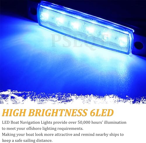 Miniatura 2 de PSEQT Luces LED de navegación para barco, interior marino, tira de luz de cortesía, cubierta de popa, iluminación de cabina de 3.8 pulgadas, 6 LED