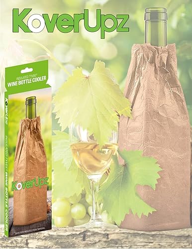Miniatura 6 de TYVEK - Bolsa de vino aislada marrón para obras de arte y funda enfriadora de 40 onzas, suave, reutilizable, plegable para fiestas, eventos o bodas,