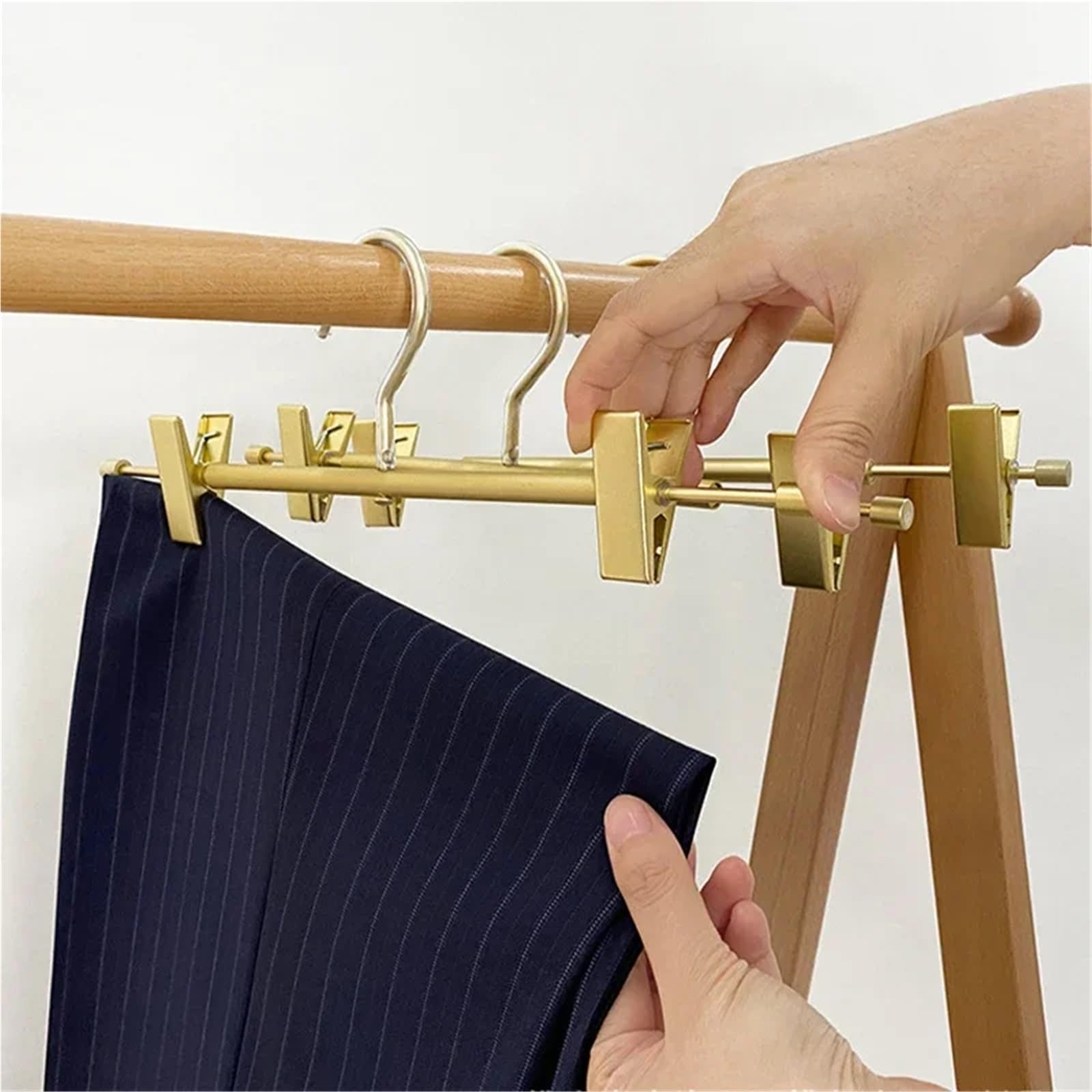 Hosenbügel Hosenbügel aus Aluminium, Nicht abfärbender Rockbügel for Zuhause mit Clip, Metall-Hosenständer for Schrank-Organizer