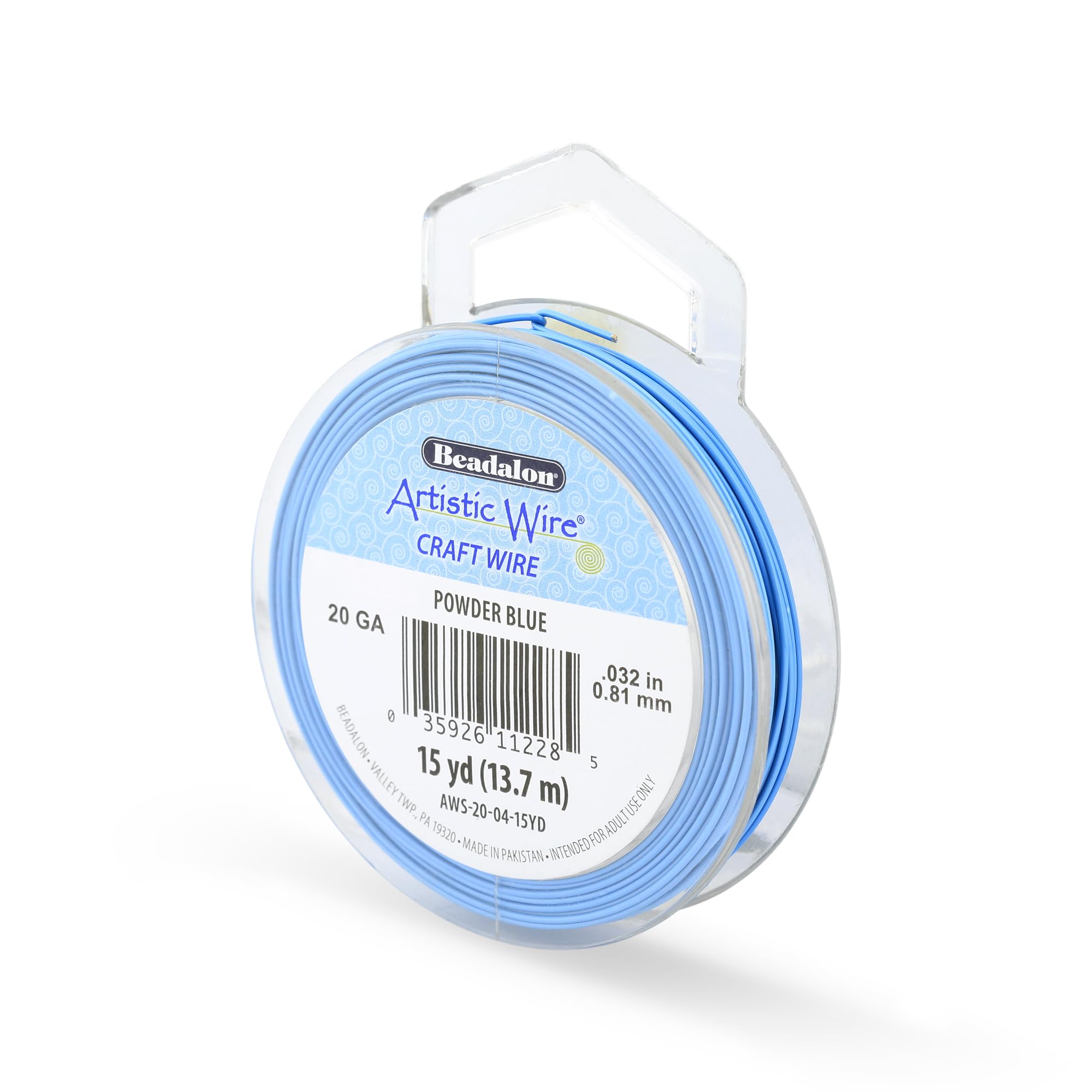 Beadalon 15-Yards Artistic 20-Gauge Wire, Powder Blue