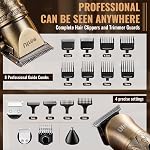 Ufree Beard Trimmer, Hair Clippers Mens Shaver Electric Razor, Hair Trimmer for Men Cordless Barber Clippers and Trimmers Set, Hair Cutting Kit for Men Grooming Gifts | Type-C Fast Charging & LED Display Pro Cordless Barber Clipper for Home Haircuts,