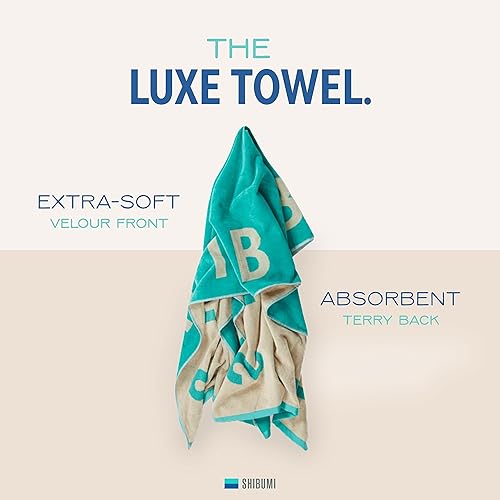 Miniatura 2 de Shibumi - Toalla de lujo, firma Shibumi, 35 x 68 pulgadas, toalla de playa de gran tamaño y ligera, parte delantera de terciopelo extrasuave y parte