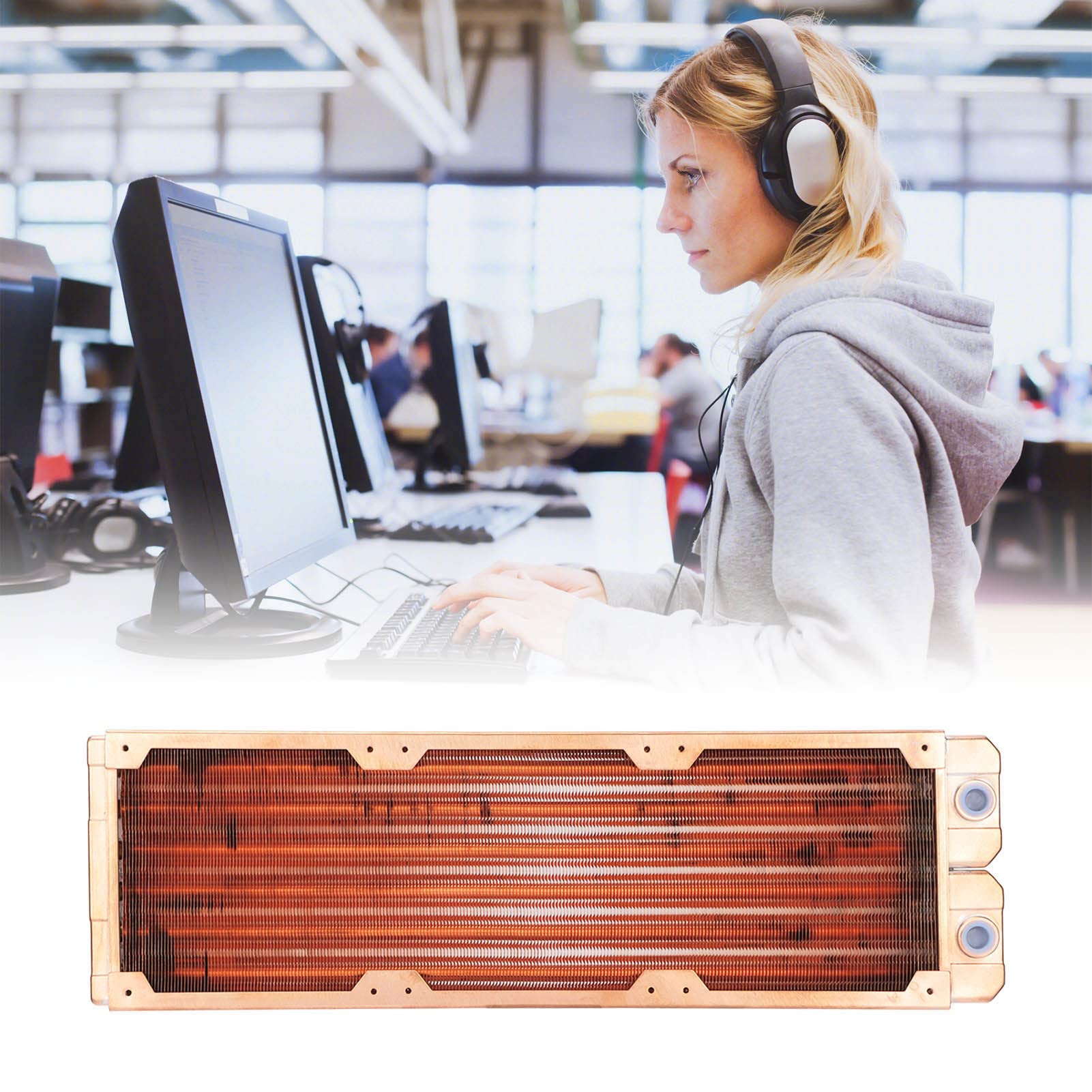 Radiatore in Rame CPU di Raffreddamento Ad Acqua, Filettatura G1/4 Forte Dissipazione del Calore CPU Silenziosa Kit di Raffreddamento Ad Acqua per Computer (120 Mm)