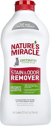 Nature's Miracle Removedor de manchas y olores, eliminador de manchas y olores para gatos, aroma a explosión de melón, 32 onzas líquidas
