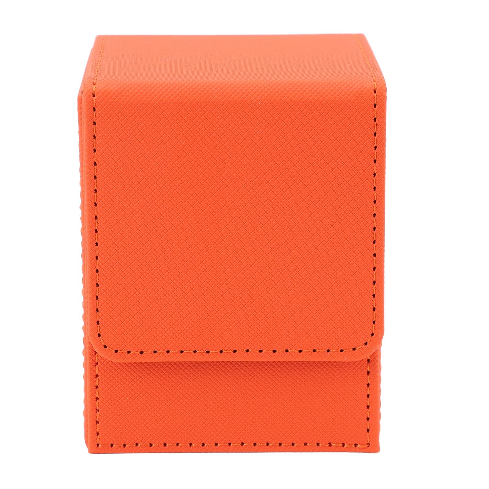 Muiltvoe Magnetic Card Box, PU Leather Scratch Resistant Game Card Storage Holds 100 Cards, with Magnet Closure and Tight Sewing, for Collecting Trading Game Cards (Grey)