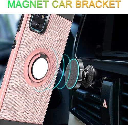 Miniatura 5 de Asuwish Funda compatible con Samsung Galaxy A51 4G, protector de pantalla de vidrio templado, soporte de anillo resistente, accesorios celulares