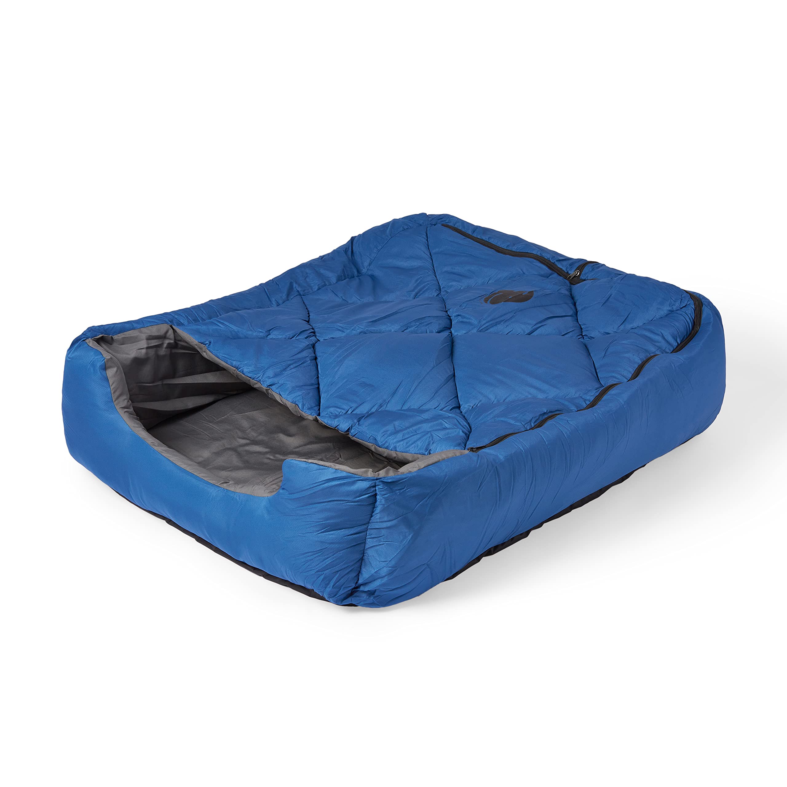 OmniCore Designs Haustierschlafsack (MD/Blau) mit Reißverschluss für Reisen, Camping, Wandern | gut für kleine und große Haustiere | Verwendung als Haustierbett, Haustiermatte oder Haustierdecke