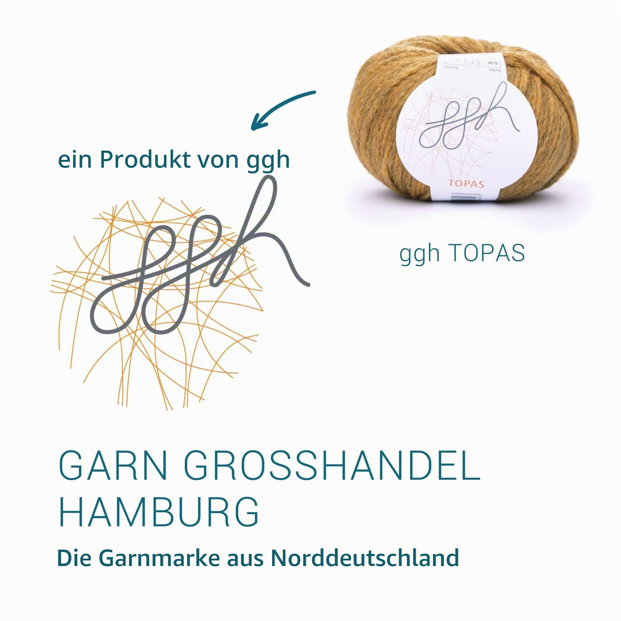 ggh Topas Box - Schurwolle, Alpaka Mischung - Wolle zum Stricken oder Häkeln Farbe 038 - Curry