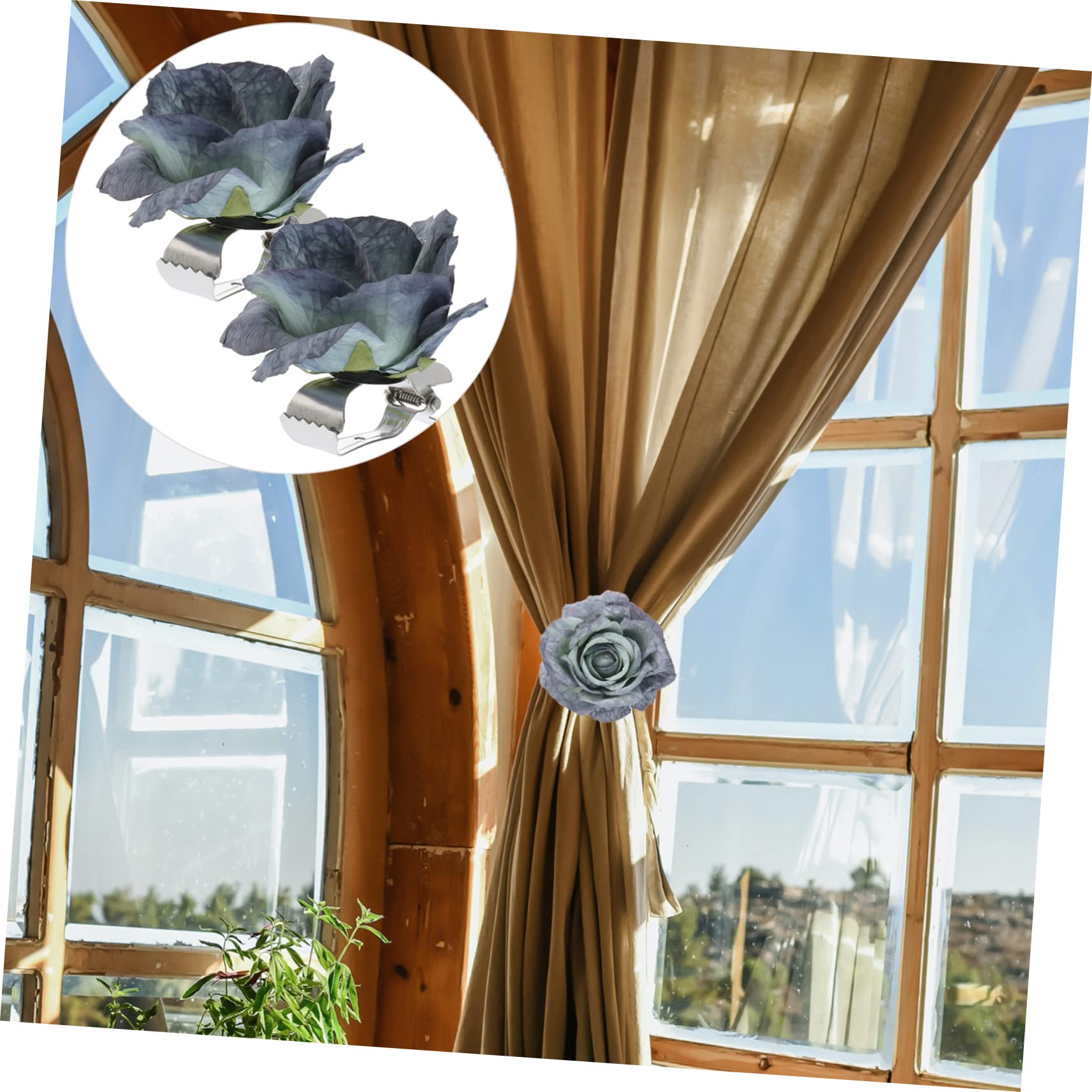 TOPBATHY Lot De 4 Embrasses De Rideaux Blanches Pinces À Fleurs Pompons Décoratifs pour La Maison 2 Pièces X 4