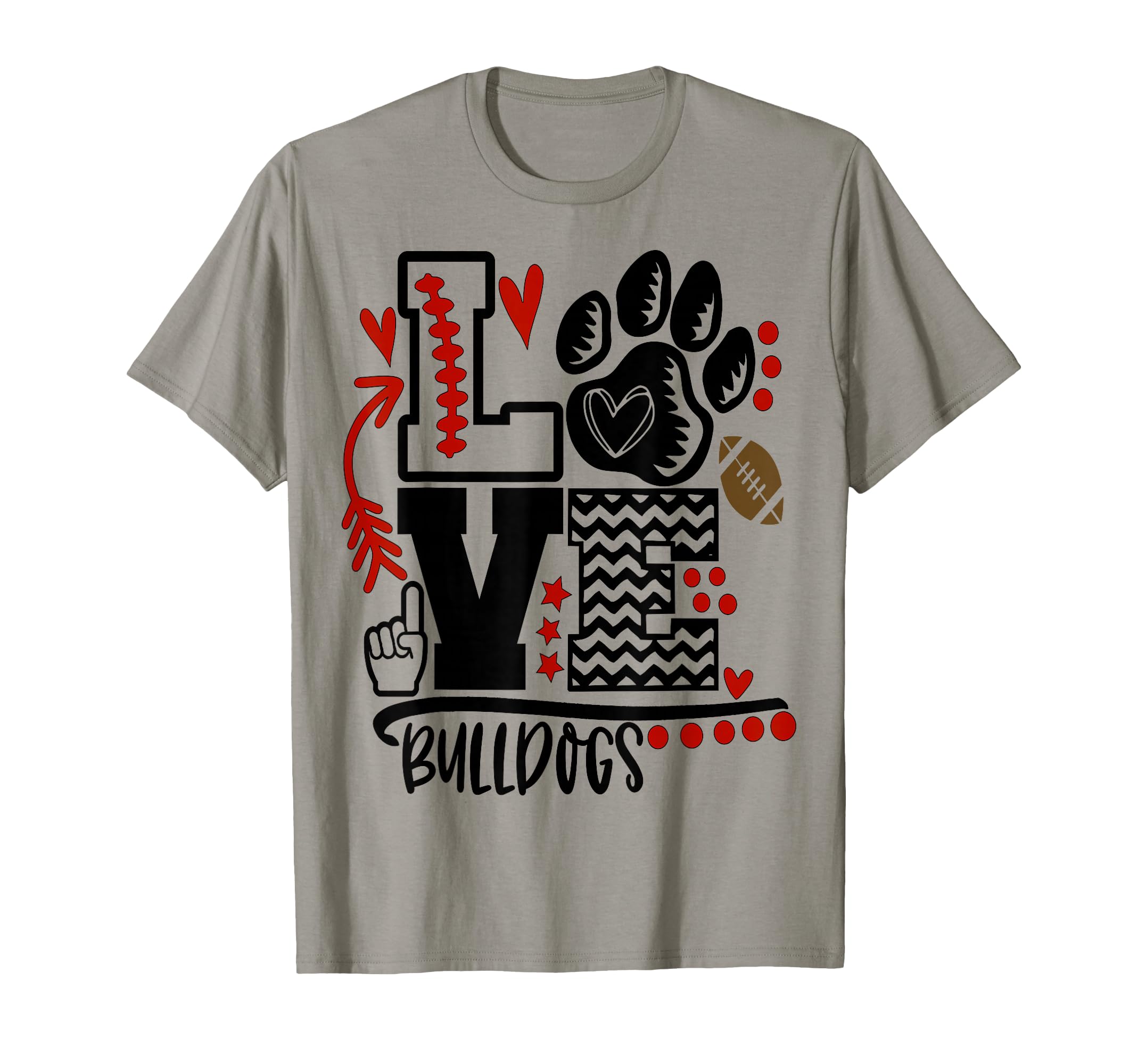 Football, Bulldogs, Shirt, paw, mom, School Spirit, t Shirt T-Shirt