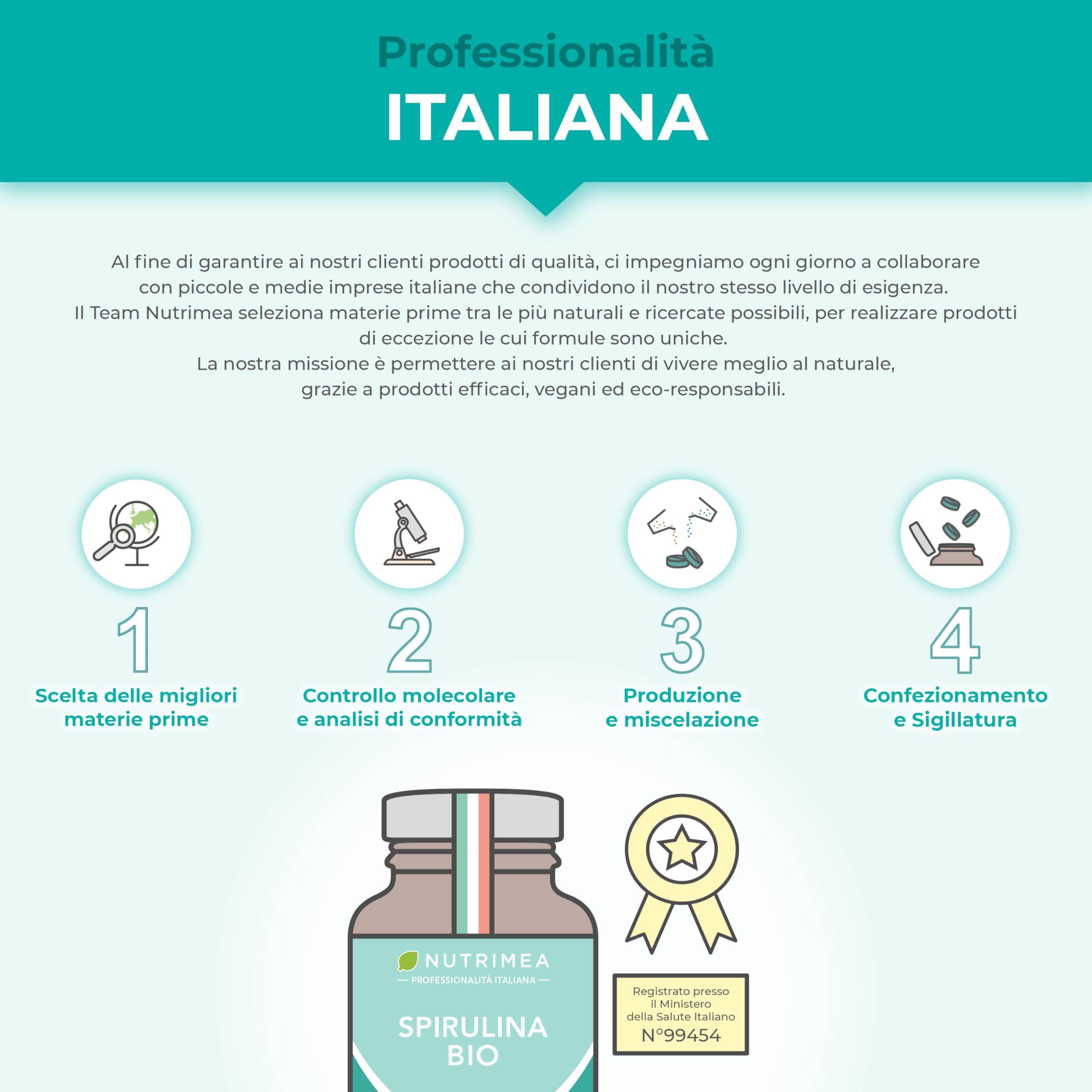 SPIRULINA BIOLOGICA PURA | 540 Compresse | 1500 mg | Ricca di Proteine, Ficocianina, Vitamine e Minerali | Energia e Difese Immunitarie | 100% Naturale | Nutrimea