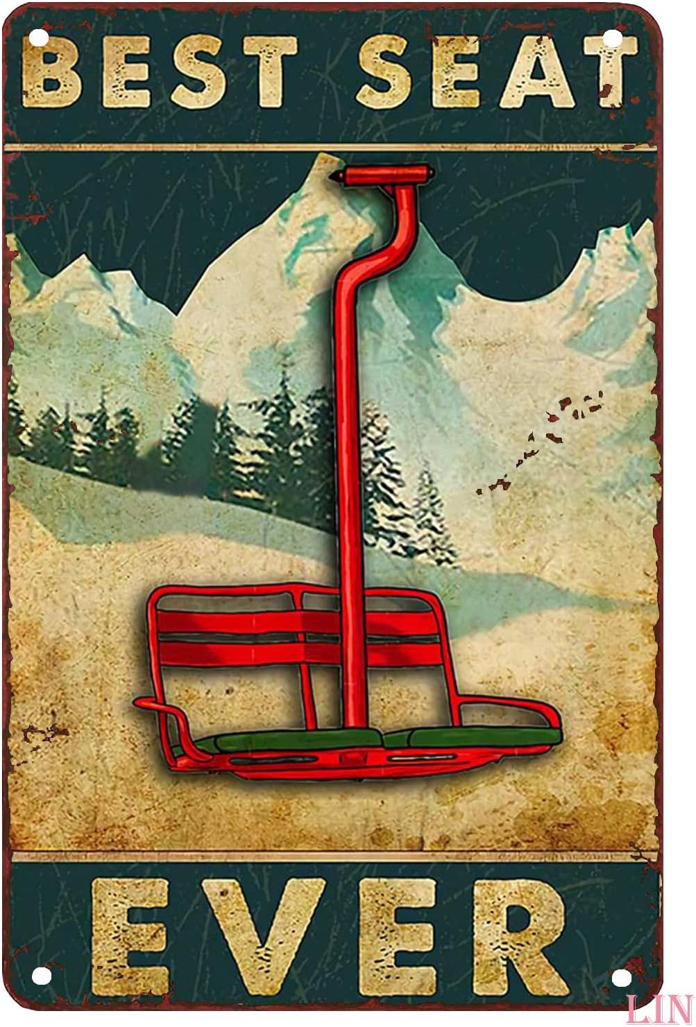 Kwqdozf F10 8X12 Inch Ski Decorations Outdoor Skiing Lover Skiing Poster Best Seat Ever