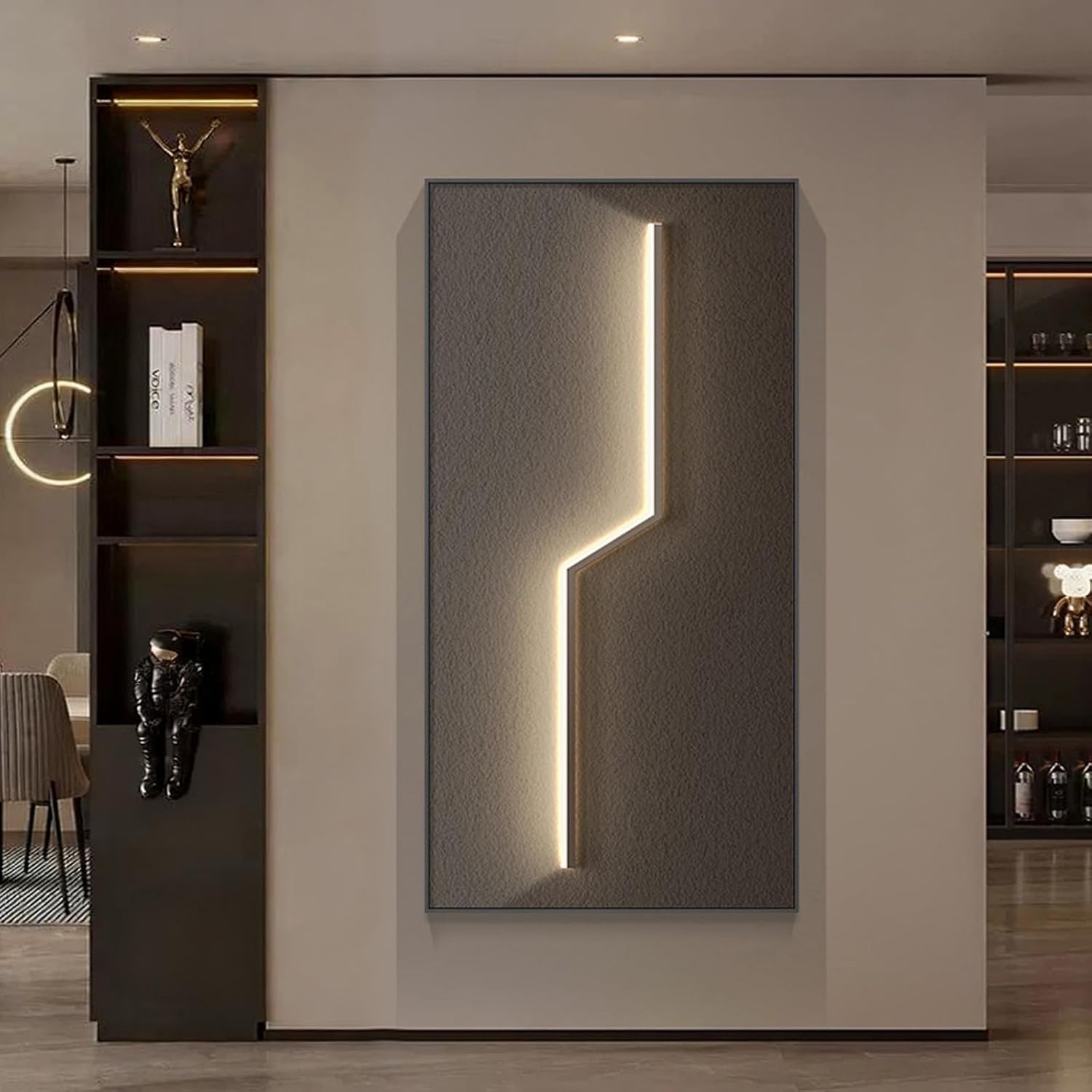 Couvercle de tableau électrique rabattable moderne, boîtier mural décoratif pour disjoncteur, idéal pour le salon ou le bureau, noir, 50 x 80 cm / 19,7 x 31,5 pouces (55x110cm/21.7x43.3in)