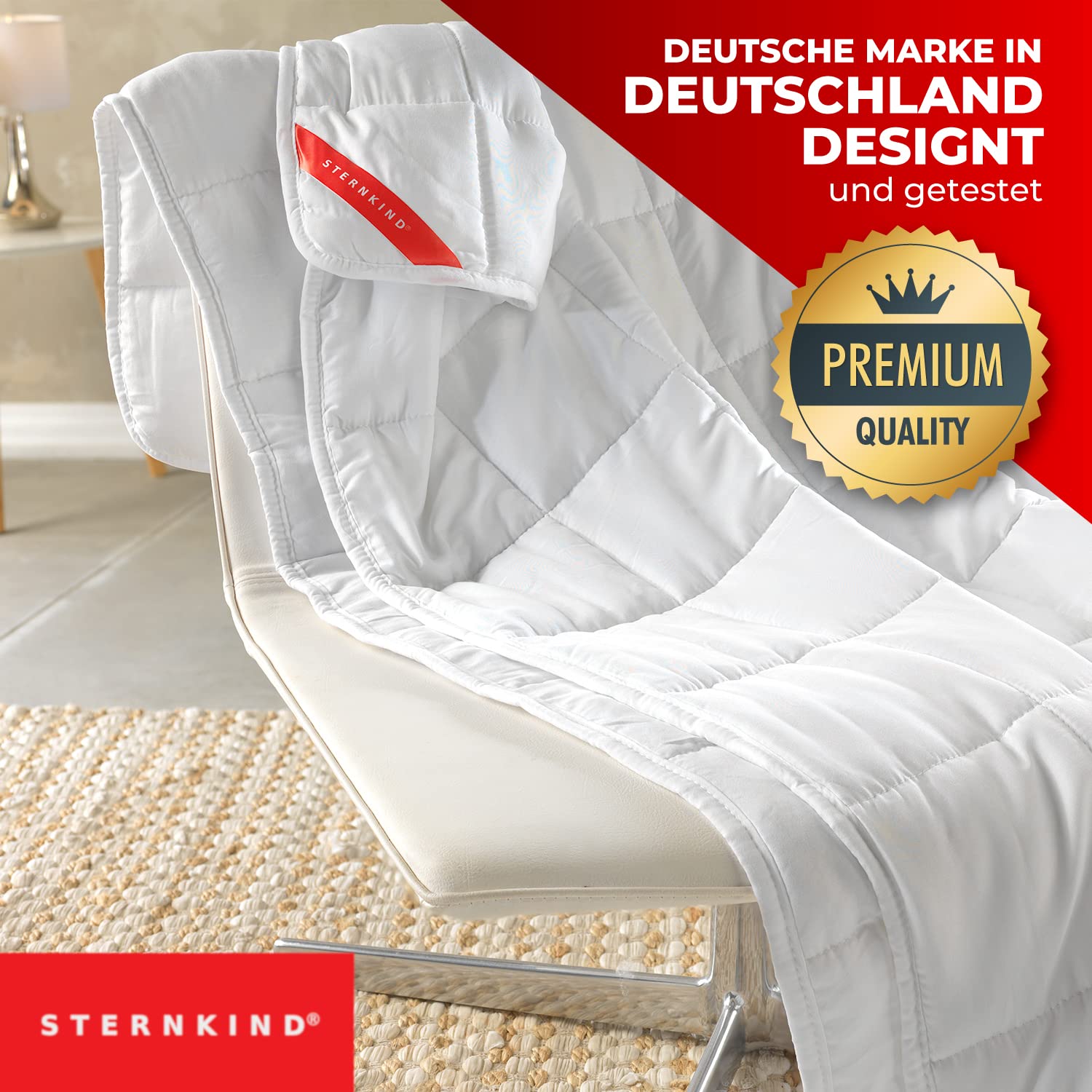 STERNKIND® Gewichtsdecke 135x200 Therapiedecke 4 kg beschwerte Decke mit Glasperlen