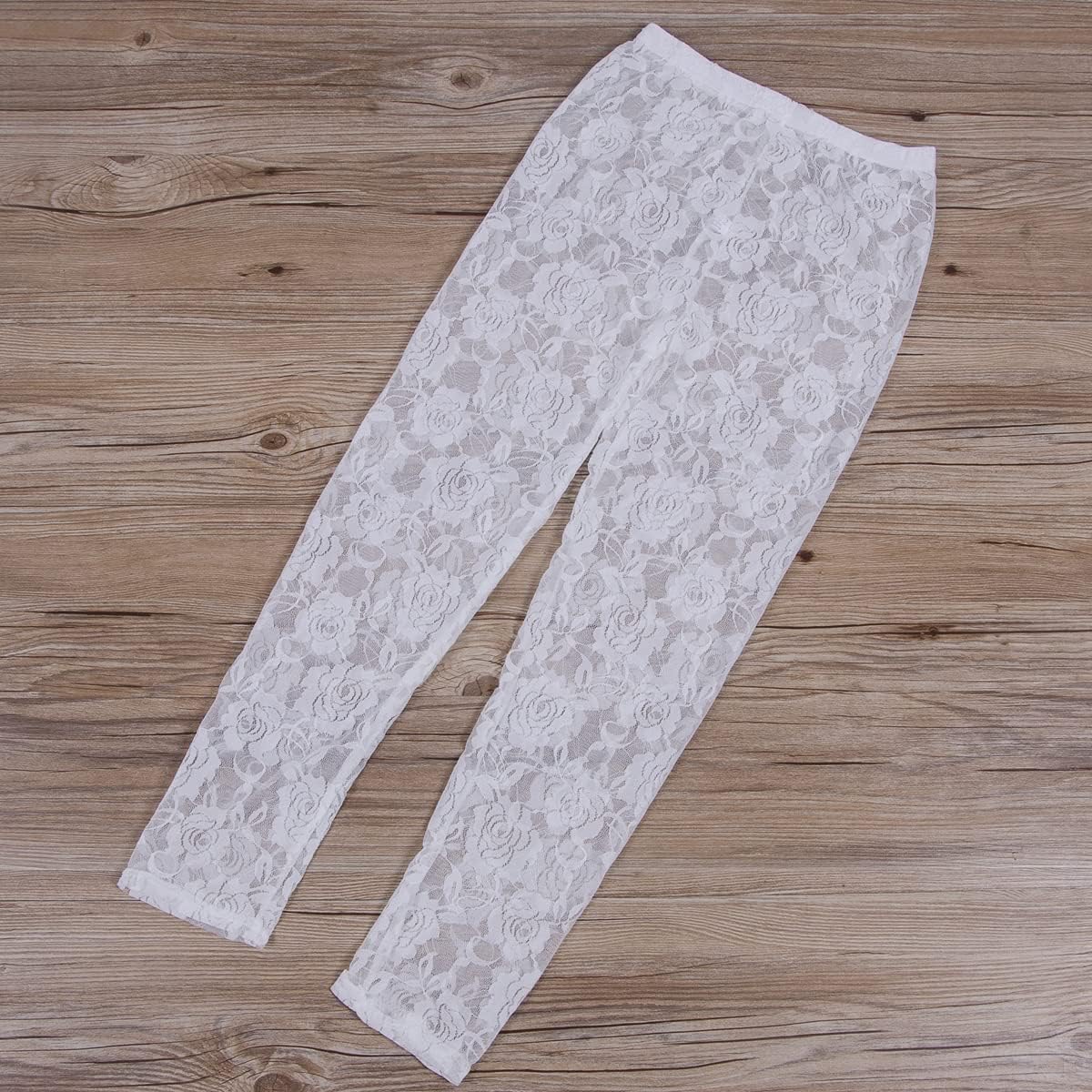 Floral Lace Leggings for Women Elastic Waist See Through Mesh Pants Y2k Vintage Fishnet Tights Pantihose - Image 5