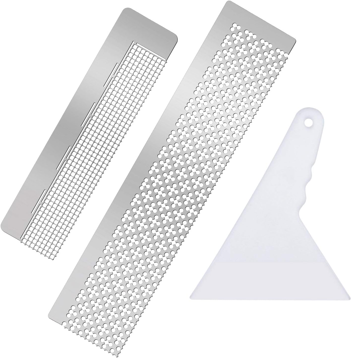 Meetory 2 Pieces 5D Diamond Painting Tool Ruler and 1 Diamond Painting Fix Tools, DIY Drawing Ruler with 699 Blank Grids and 400 Blank Grids for Round Full Drill & Partial Drills for Adults & Kids