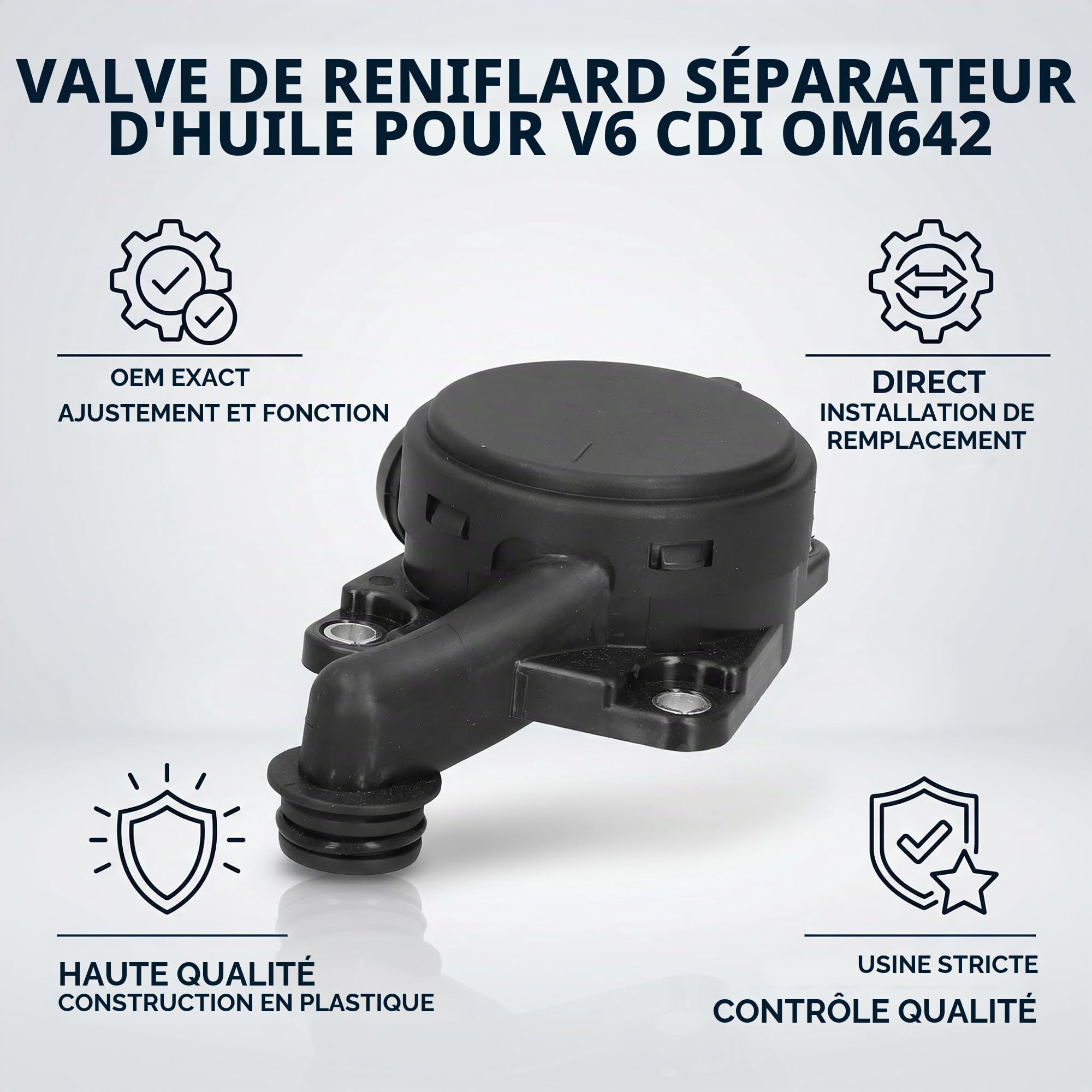 Soupape de Reniflard de Carter, A6420101891 6420101891 Remplacement de Soupape de Ventilation de Carter de Reniflard de Séparateur D'huile de Bloc Moteur pour W164 X164 W251 W221 S320