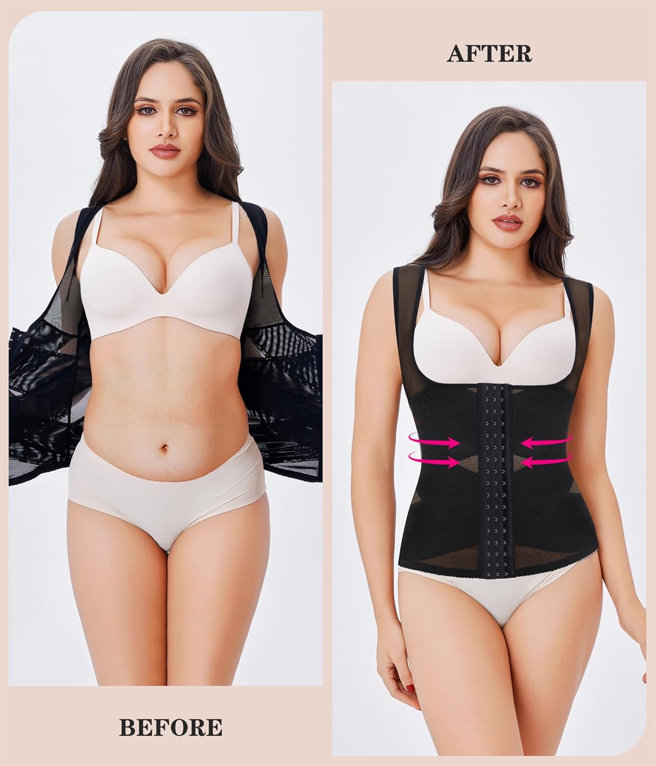 Nebility Waist Trainer for Women Corset Shapewear Tummy Control Body Shaper Vest Waist Cincher Shapewear - Image 3