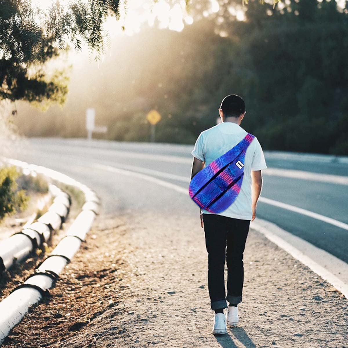 Deporte Bolso Hombro de Pecho Mochila Bandolera Viajar Bolso Bandolera de Pecho Mochila de Hombro Casual para Hombres Mujeres Adolescentes Trabajo Vida Estudio Viajes al Aire Libre