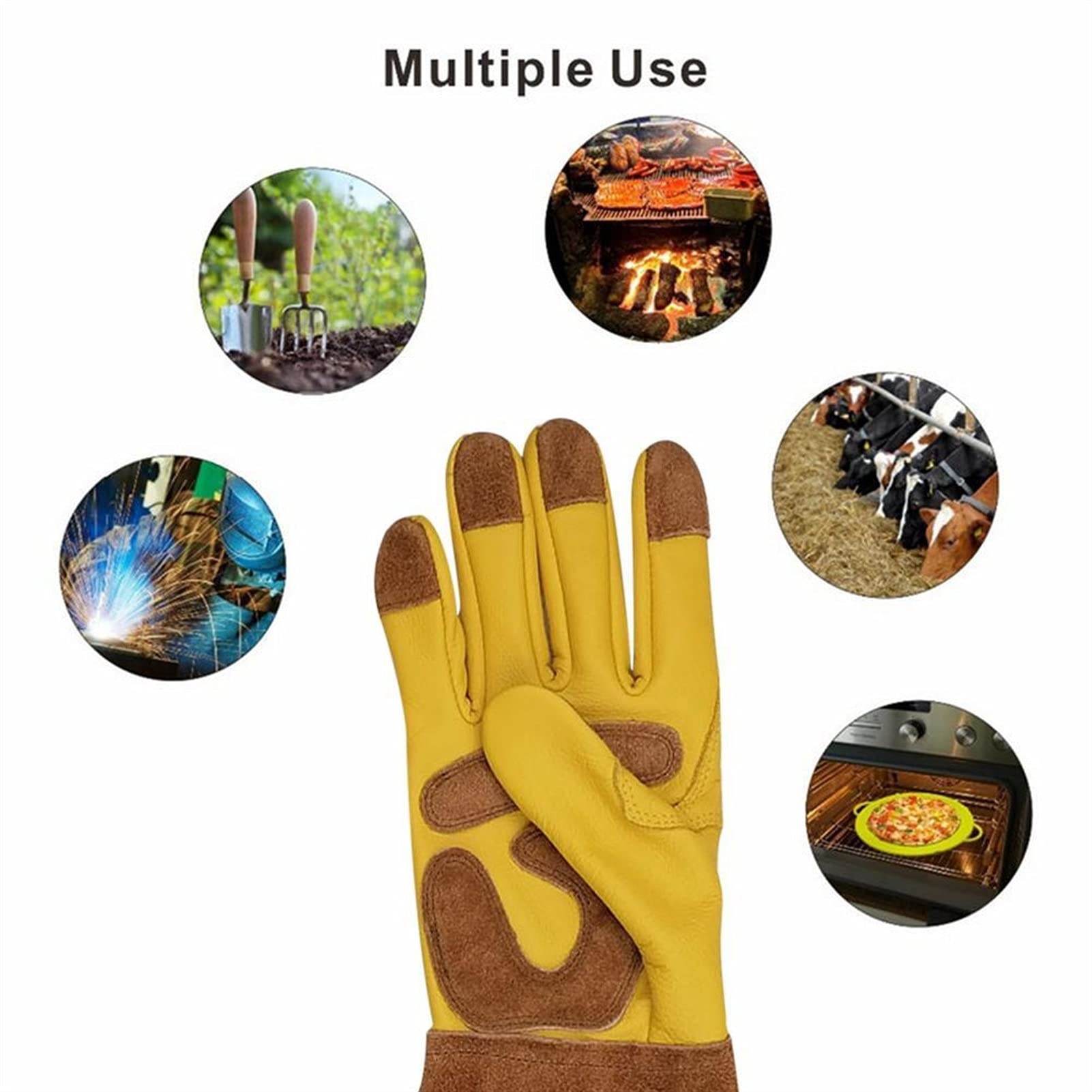 Guanti resistenti al taglio 1 paia Guanti da giardinaggio pesanti Guanti Rosa Potatura Guanto Guanto Lavoro Saldatura Giardini Guanti Da Giardino Safety Protezione da uomo Lungo Protezione da uomo DAD