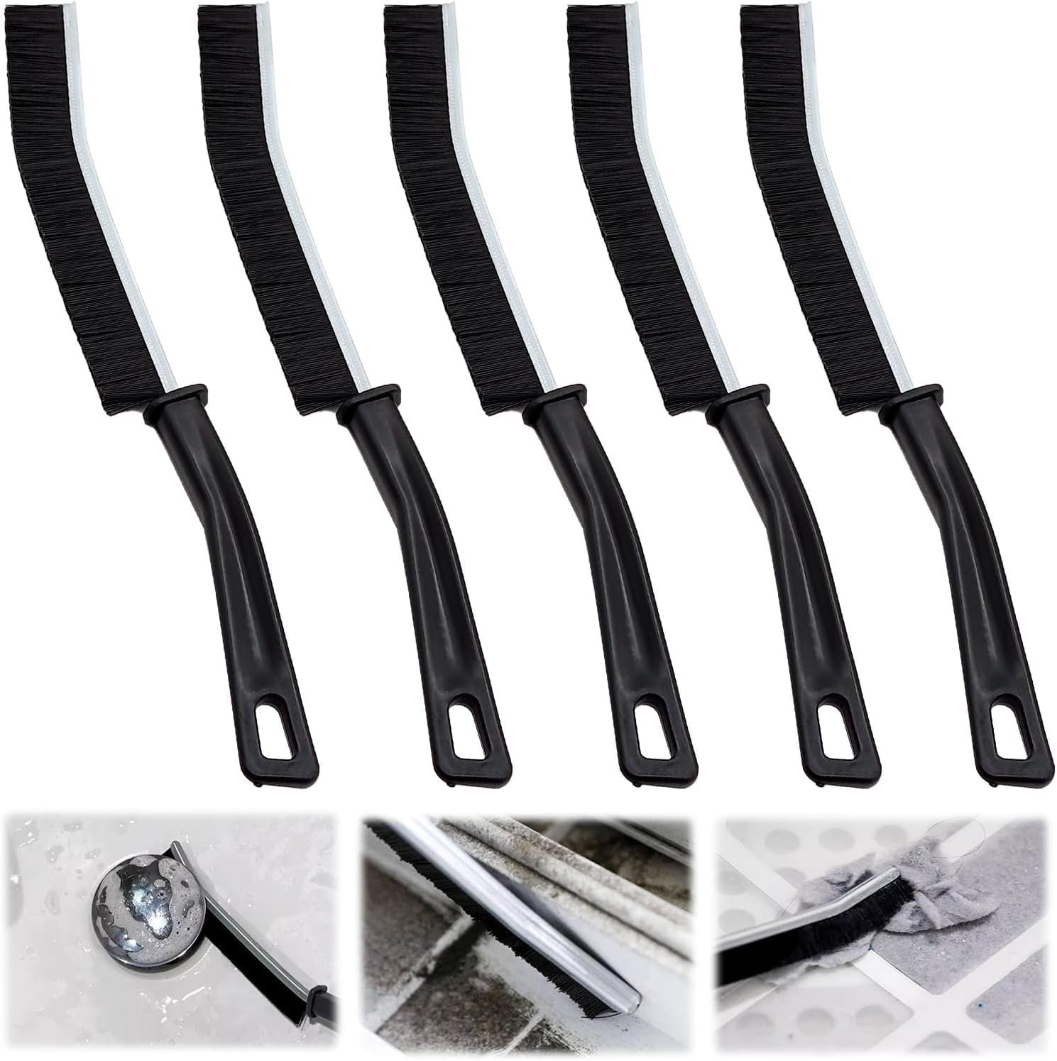 SARTHU 5 pcs Gaps Cleaning Brush, Dead Corners Multifunctional Brushes,Groove Gap Cleaning Tools, Flexible Cleaning Brushes for Narrow Spaces,Bathroom Kitchen Tiles Window Slots