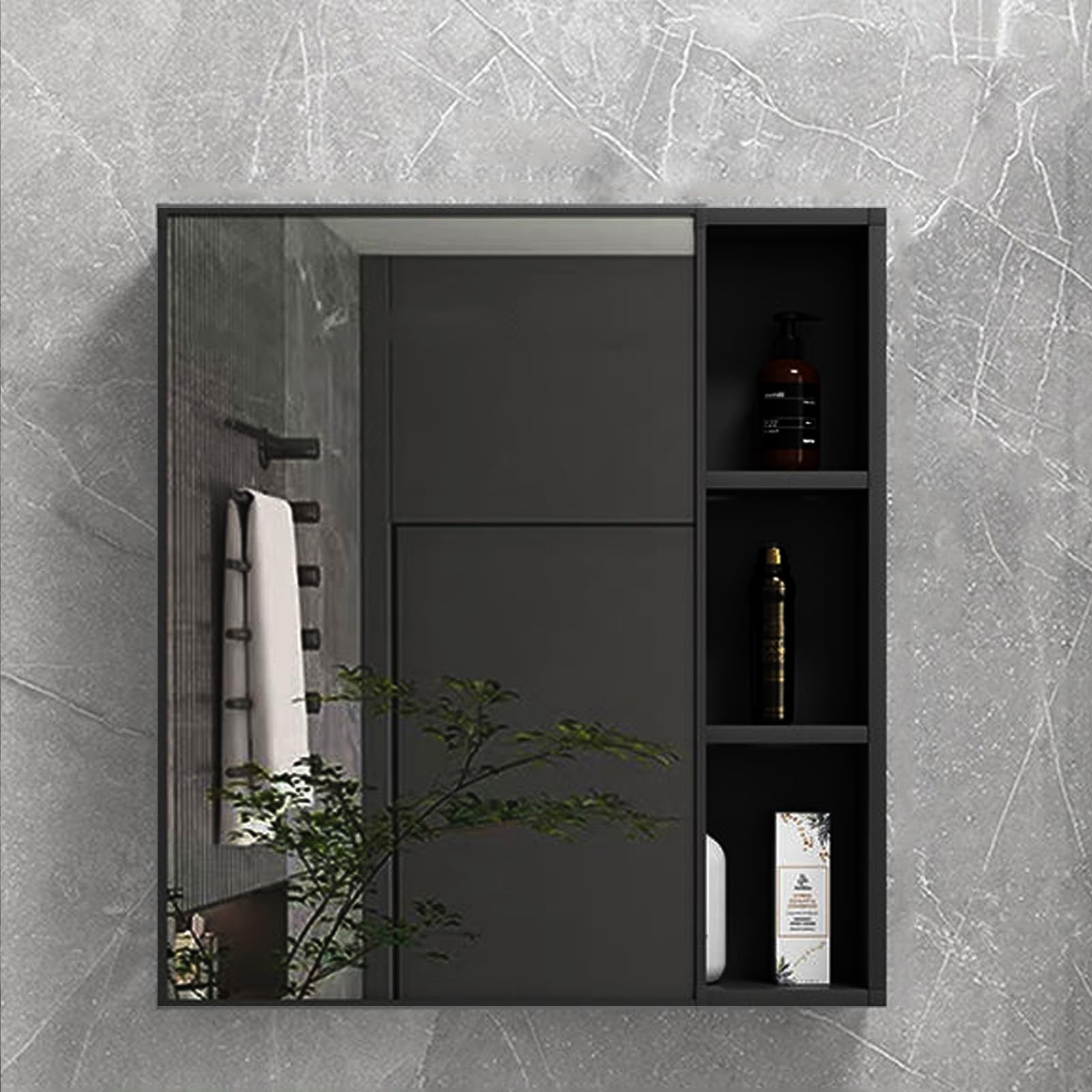 Armoire de rangement murale avec miroir anti-humidité en aluminium