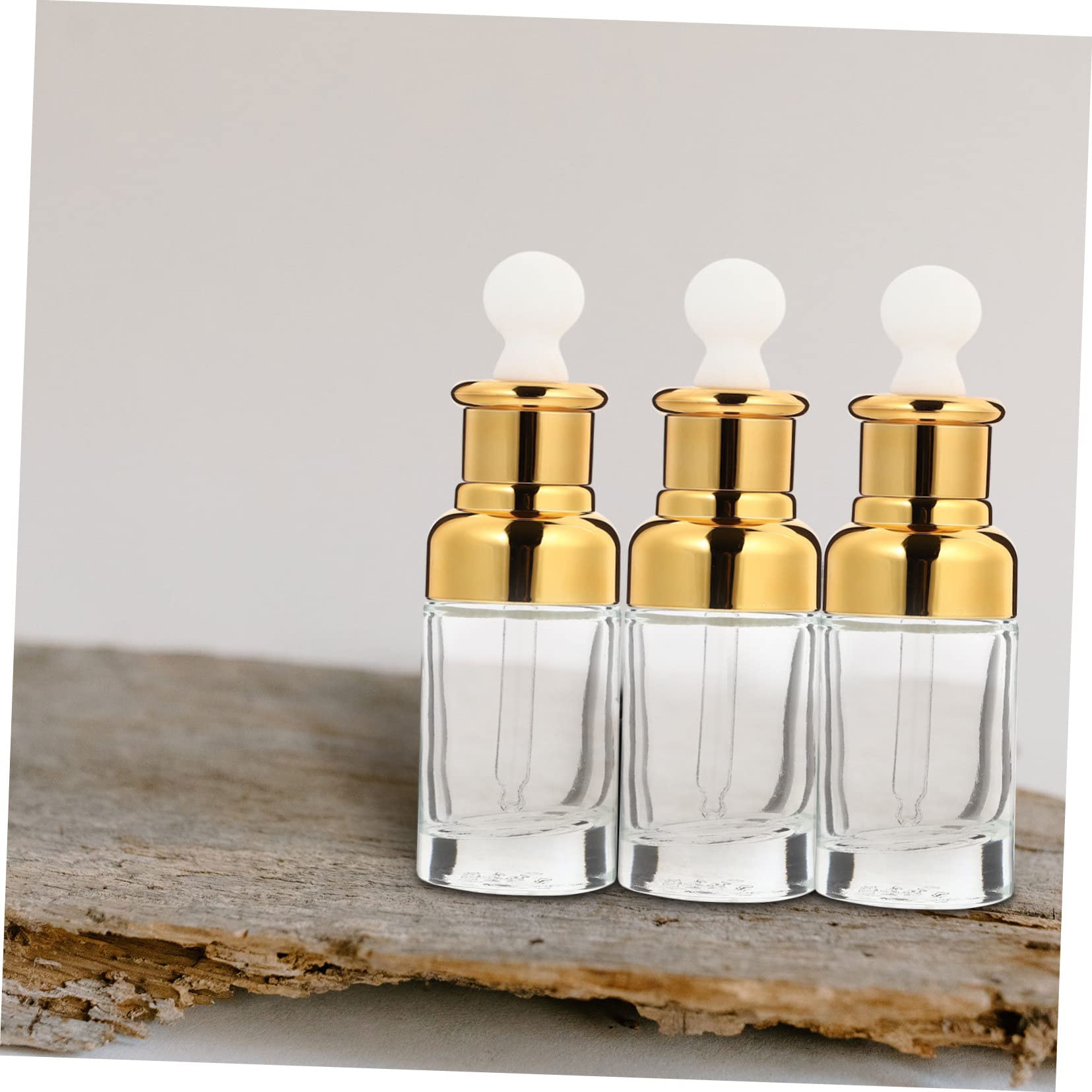 Botella de Aceite Esencial de Vidrio 50ml Dorado, 10 Piezas | Formato Reutilizable, Cierre Hermético para Viaje, Apta para Líquidos Cosméticos y Reactivos