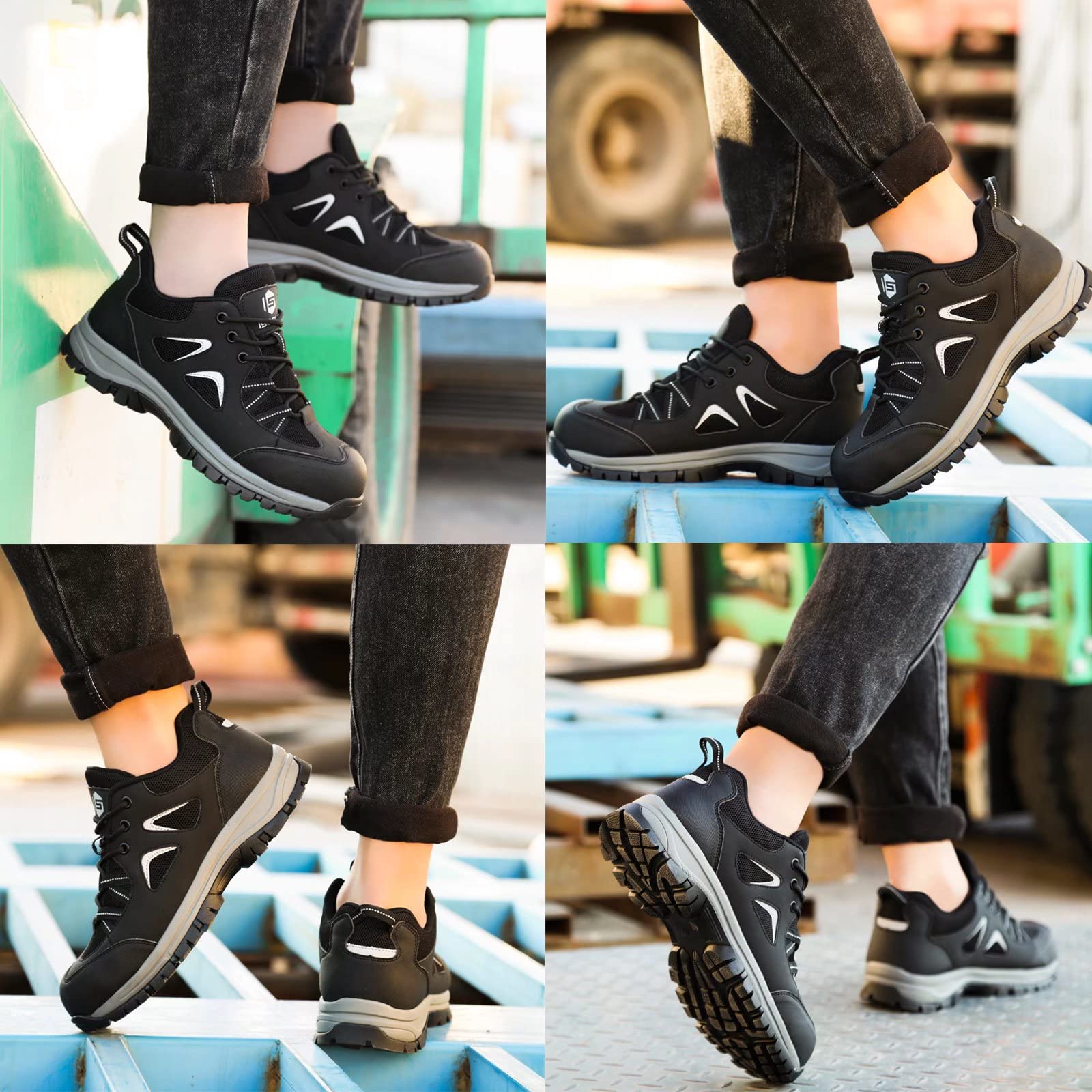 Scarpe Antinfortunistiche Uomo Donna Scarpe da Lavoro con Punta in Acciaio Leggere Comodo Sportive di Sicurezza Scarpe