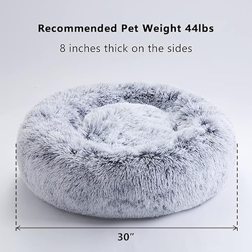 Miniatura 4 de WESTERN HOME WH Cama calmante para perros y gatos, cama redonda suave y antiansiedad, para perros y gatos pequeños y medianos (20 pulgadas, 24