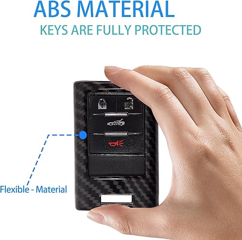 Miniatura 3 de LLKUANG Funda para llavero de automóvil, carcasa inteligente con control remoto inteligente con llaveros de cuero compatible con Chevrolet Corvette