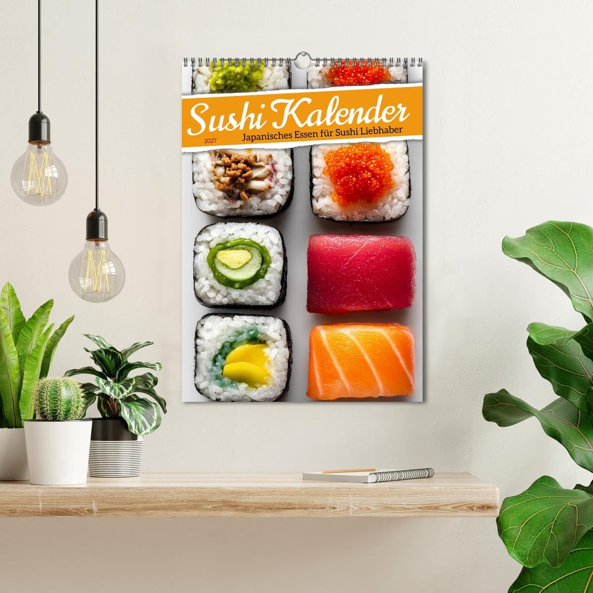 CALVENDO - Sushi Kalender - Japanisches Essen für Sushi Liebhaber (Wandkalender 2027 DIN A3 hoch), Monatskalender: Food Kalender mit Sushi für echte Sushi Liebhaber: Japanisches Essen mit Maki-Sushi,