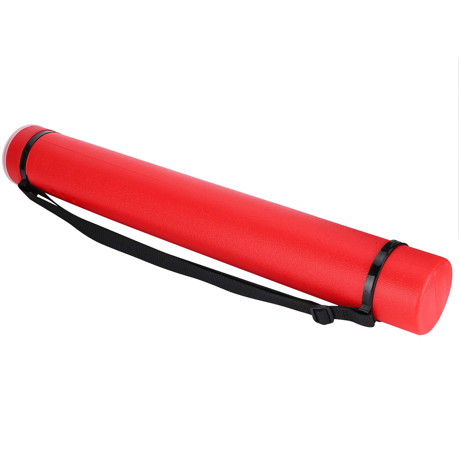 Tubo Telescopico Professionale per Opere d'Arte, Poster e Mappe, Design Rotondo, Lunghezza Regolabile, Rosso